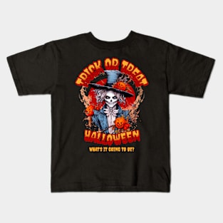 Trick or Treat Skeleton Halloween Kids T-Shirt